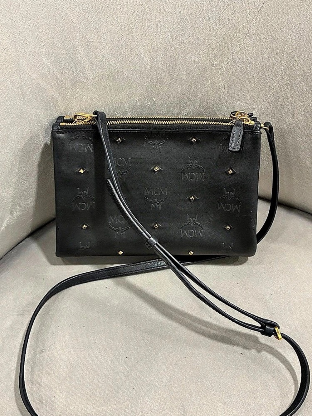 MCM Black Studded Crossbody Bag